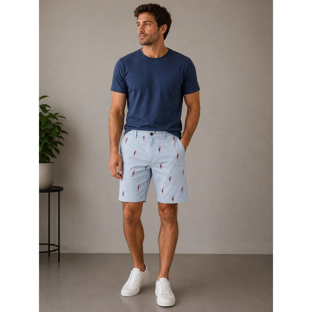 Tommy Bahama Mens Shorts Size 34 Embroidered Parrots Summer Vacation Beach